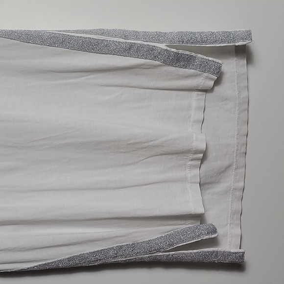 J.CREW White Sleeveless Muscle Tee w/ Silver Glitter Stripes Down Sides Size XXS - Picture 5 of 16